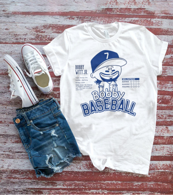 Bobby Witt Jr. Kansas City Bobby Baseball Caricature Skill Ratings T-Shirt