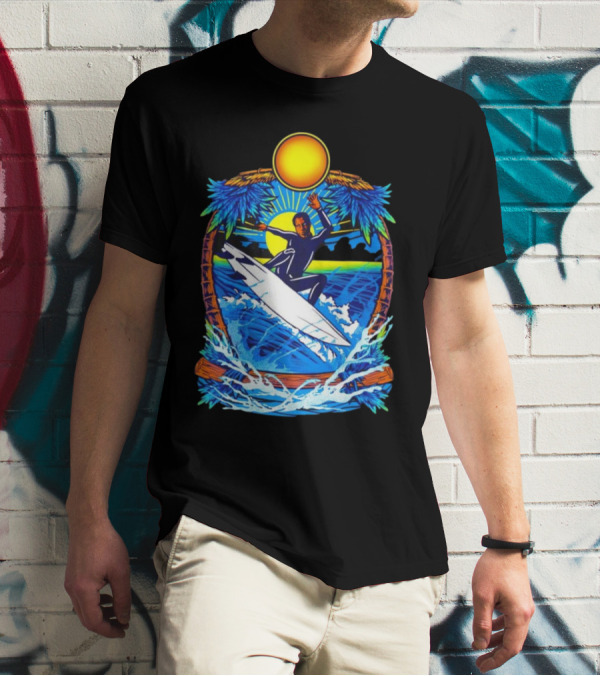Chill With Water Surfing Under The Sun And Palm Trees T-Shirt