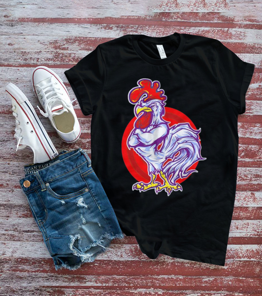 Cookei Chicken Muscle Rooster T-Shirt