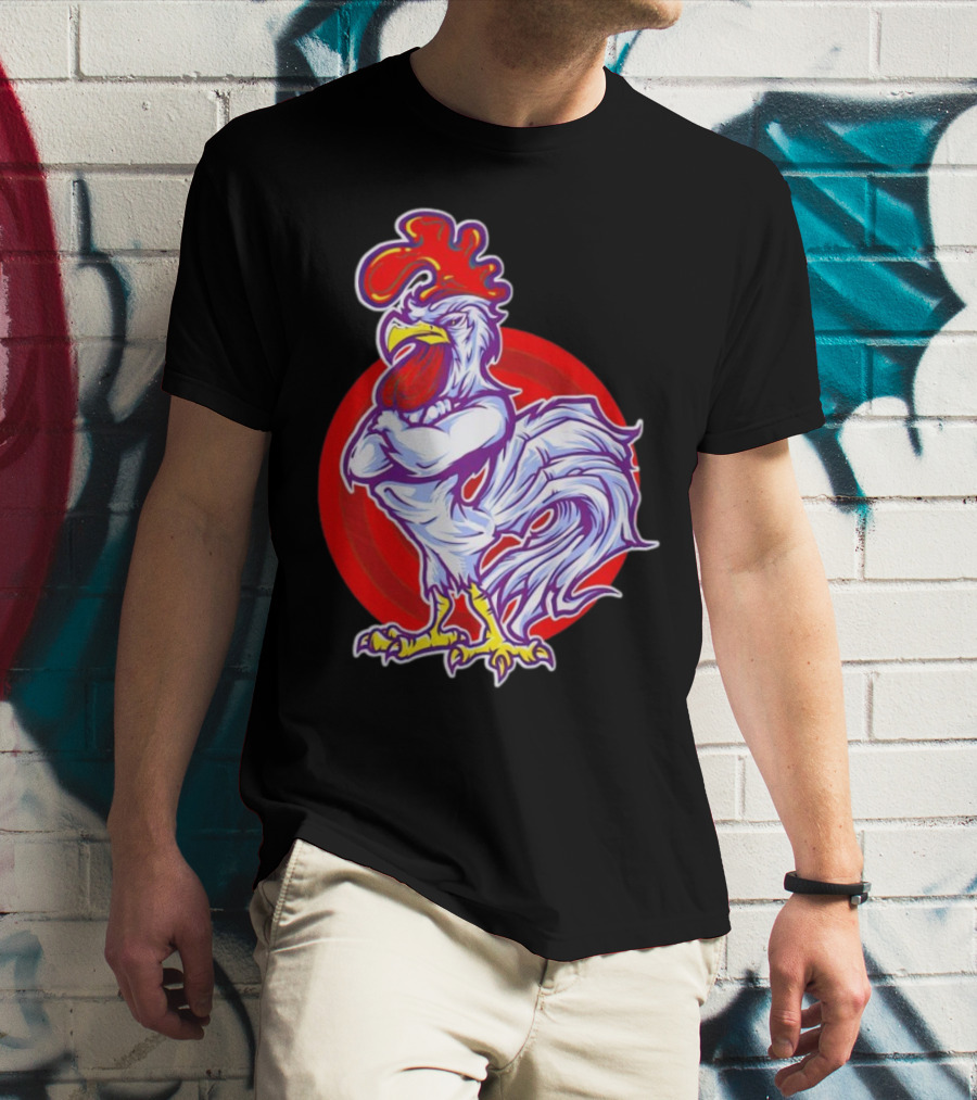 Cookei Chicken Muscle Rooster T-Shirt