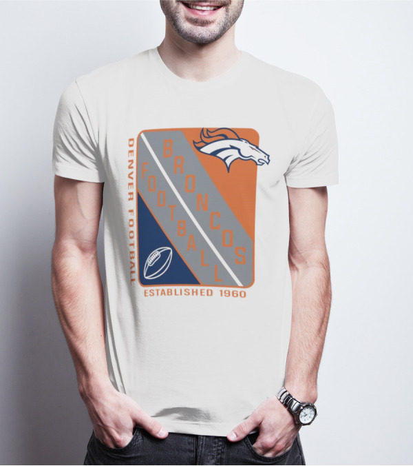 Denver Broncos Football Established 1960 Shield T-Shirt