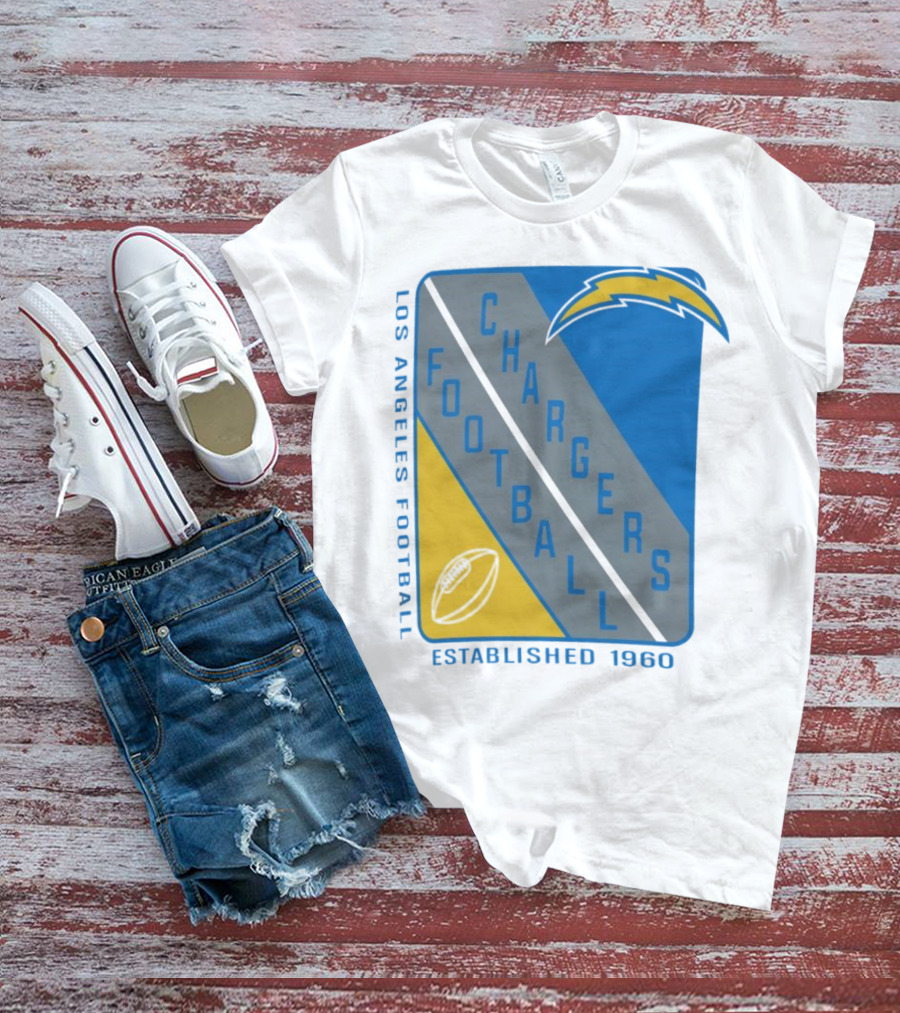 Los Angeles Chargers Football Shield Established 1960 T-Shirt