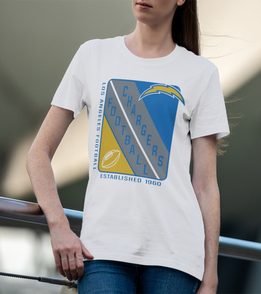 Los Angeles Chargers Football Shield Established 1960 T-Shirt