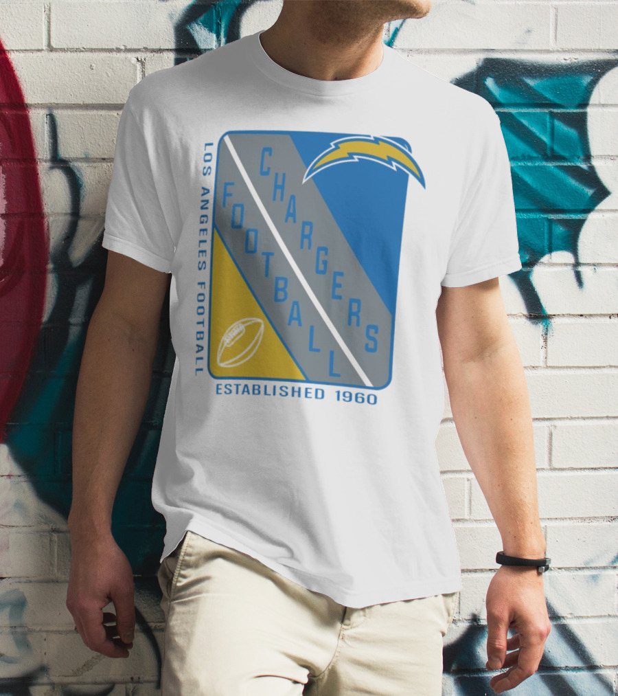Los Angeles Chargers Football Shield Established 1960 T-Shirt