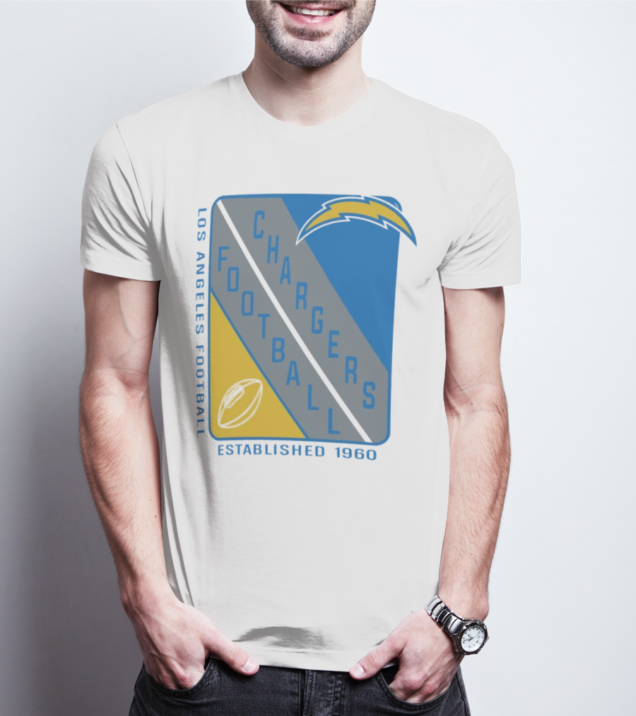 Los Angeles Chargers Football Shield Established 1960 T-Shirt