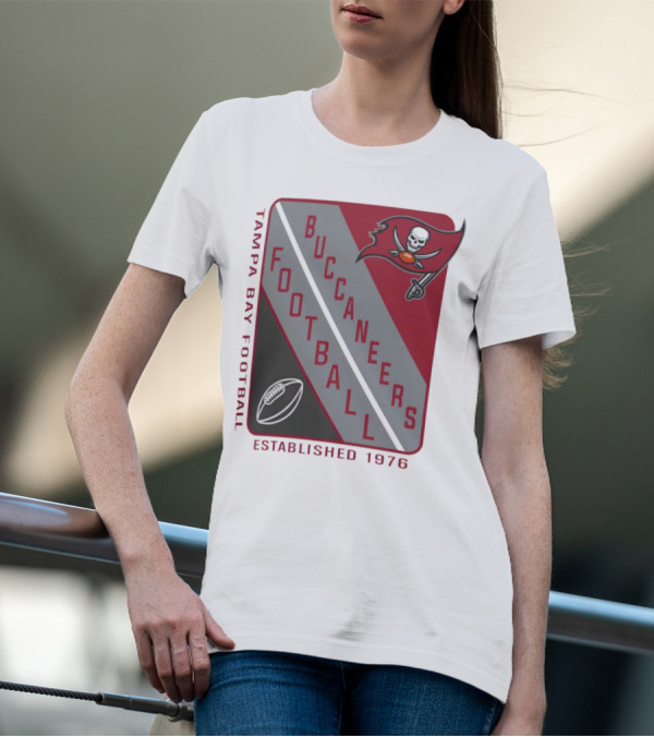 Tampa Bay Buccaneers Football Established 1976 Shield T-Shirt