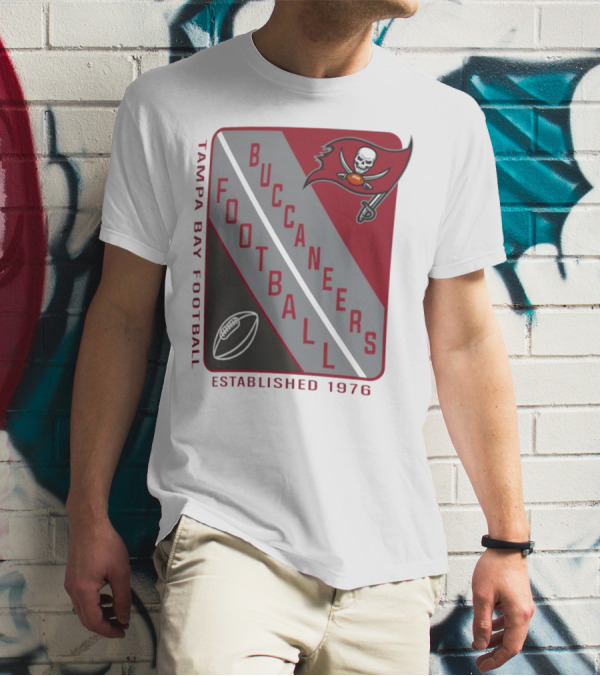Tampa Bay Buccaneers Football Established 1976 Shield T-Shirt