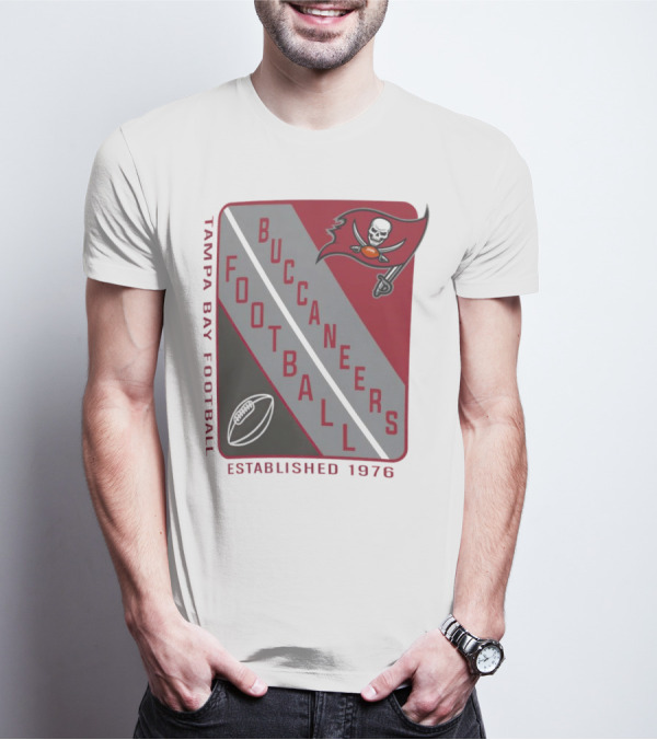 Tampa Bay Buccaneers Football Established 1976 Shield T-Shirt