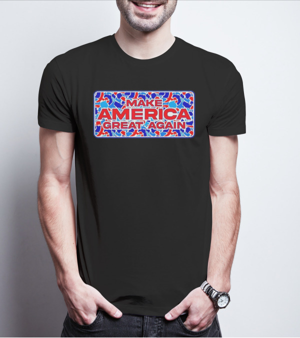 Make America Great Again Camo Red Blue White T-Shirt