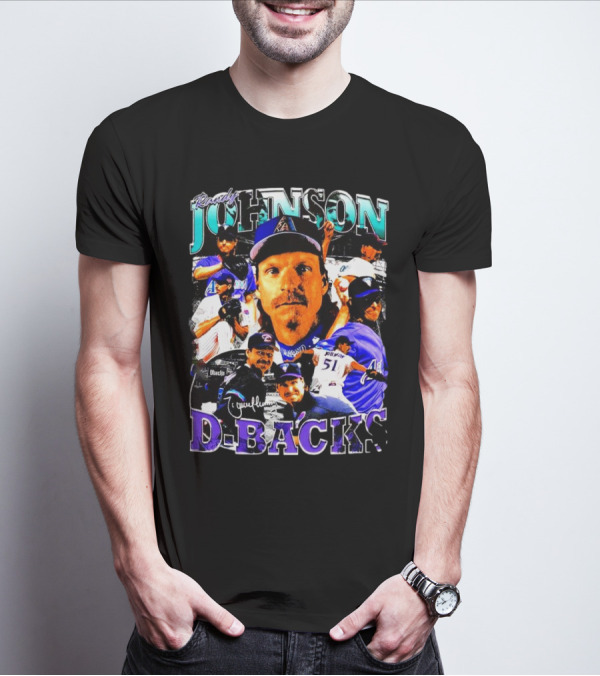 Randy Johnson Arizona Diamondbacks D-Backs Retro Signature T-Shirt