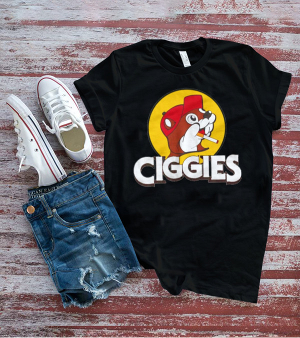 Ciggies Beanie Cap Cartoon Rodent Smoking T-Shirt