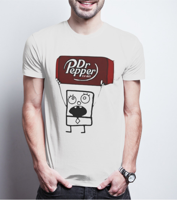 Dr Pepper Est 1885 Character Holding Red Can T-Shirt