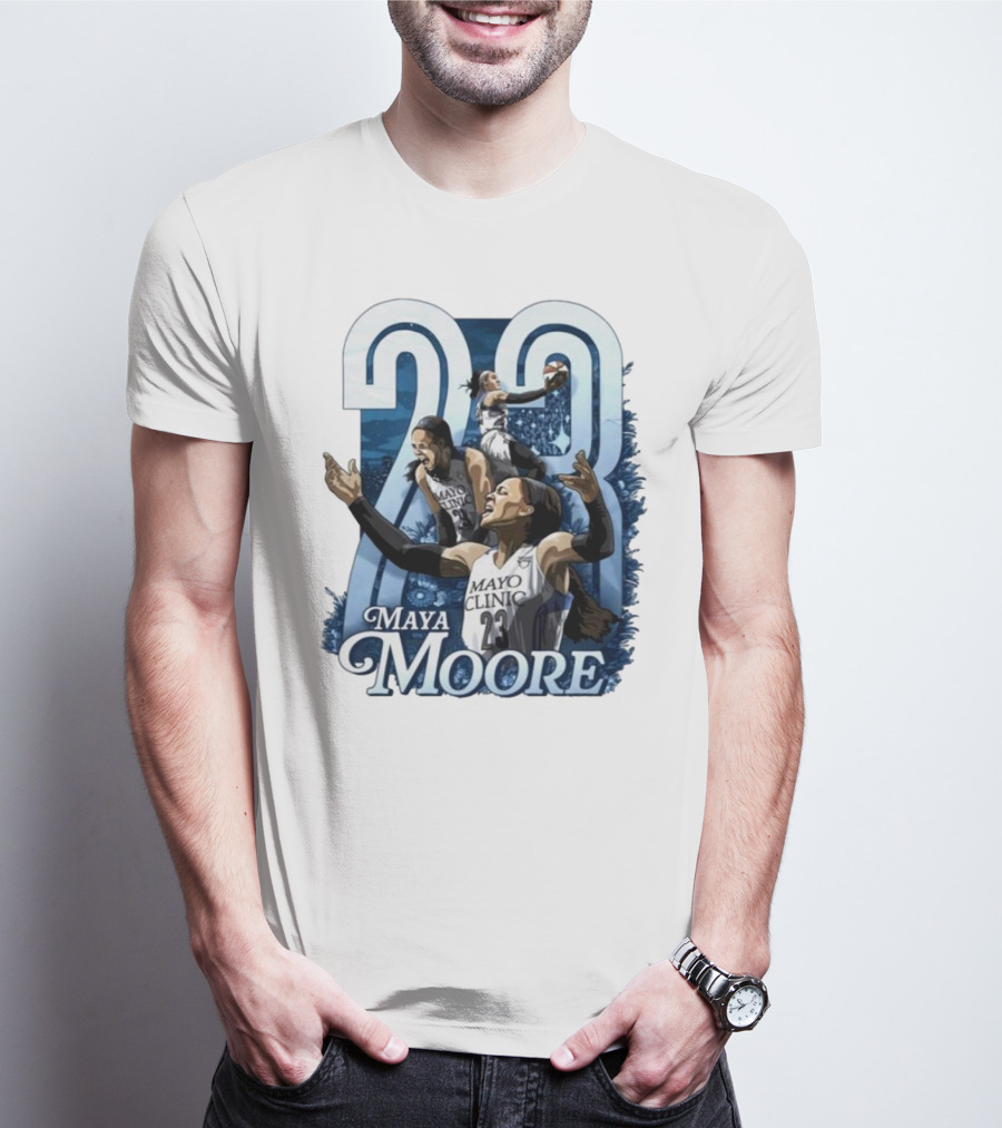 Maya Moore 23 Mayo Clinic Retro Basketball Legend T-Shirt