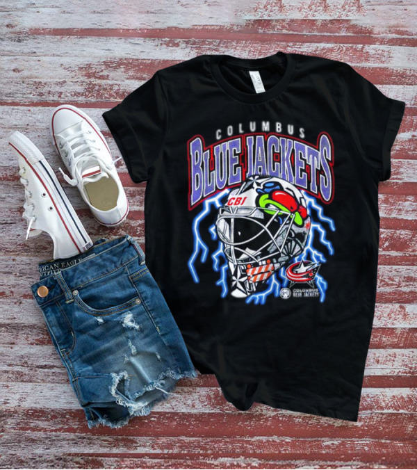 Columbus Blue Jackets CBJ Lightning Goalie Mask T-Shirt