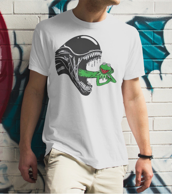 Alien Kermit Xenomorph Mashup Funny T-Shirt