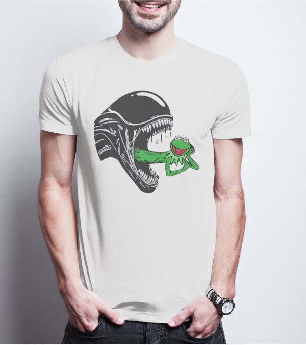 Alien Kermit Xenomorph Mashup Funny T-Shirt