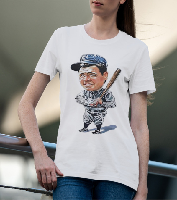 Babe Ruth NY Baseball Retro Caricature T-Shirt