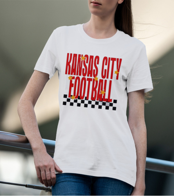 KANSAS CITY FOOTBALL Red Stars Checkerboard Deep Heather T-Shirt
