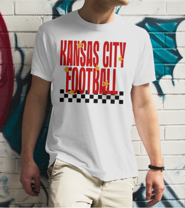 KANSAS CITY FOOTBALL Red Stars Checkerboard Deep Heather T-Shirt