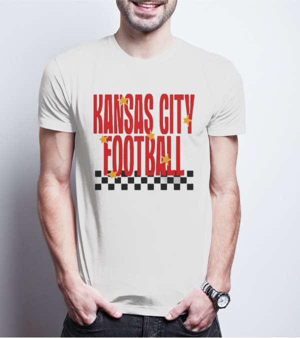KANSAS CITY FOOTBALL Red Stars Checkerboard Deep Heather T-Shirt