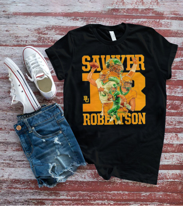Baylor Bears Sawyer Robertson 13 Football Quarterback BU T-Shirt