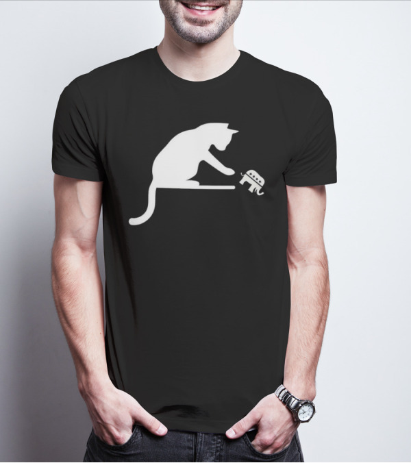 Childless Cat Lady Drop The Hate With Cat Playing With Republican Elephant T-Shirt