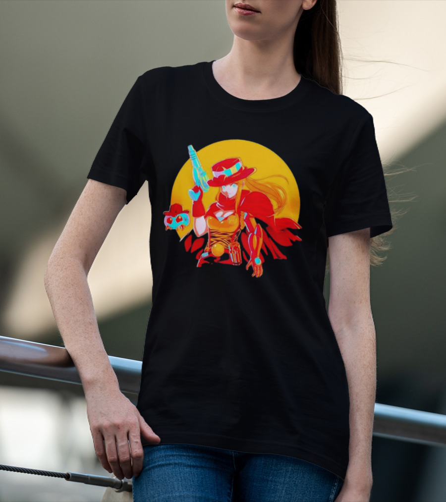 Samus Aran Metroid Marshal With Gun And Hat In Western T-Shirt