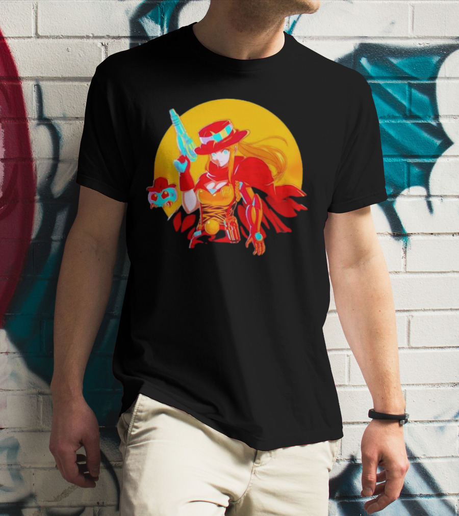 Samus Aran Metroid Marshal With Gun And Hat In Western T-Shirt