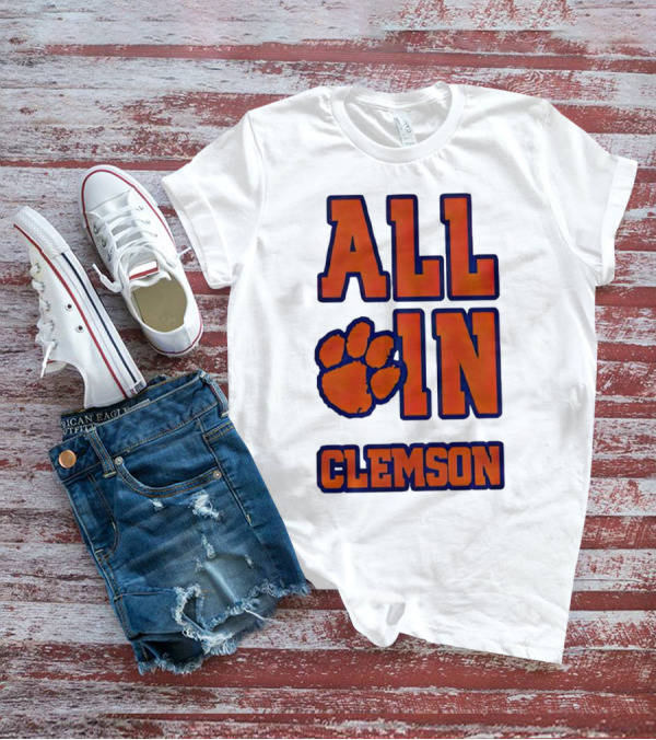 All In Clemson Tigers Football Paw T-Shirt