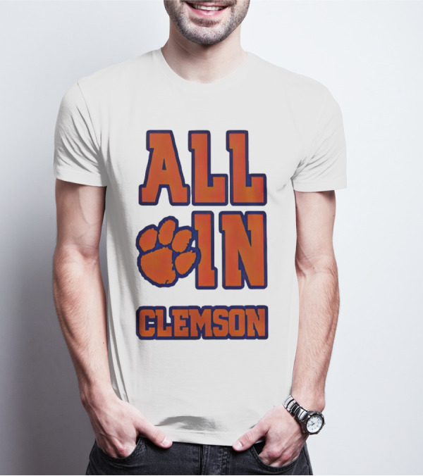 All In Clemson Tigers Football Paw T-Shirt
