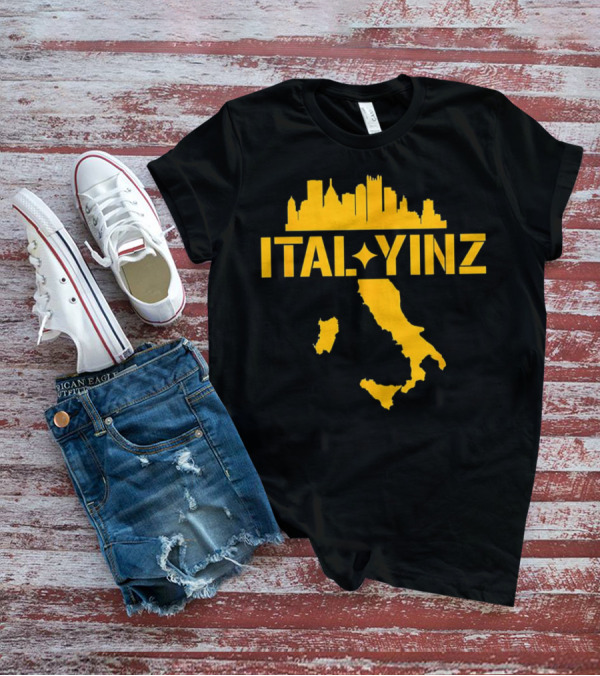 Ital Yinz Pittsburgh Skyline Italy Map T-Shirt
