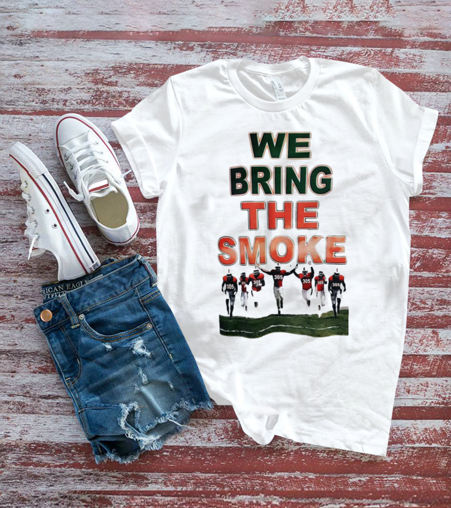 We Bring The Smoke Football Team Players Running With 305 Jerseys T-Shirt