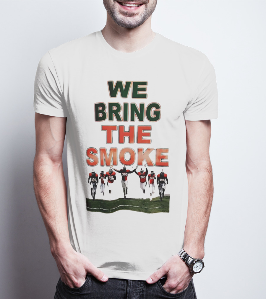 We Bring The Smoke Football Team Players Running With 305 Jerseys T-Shirt