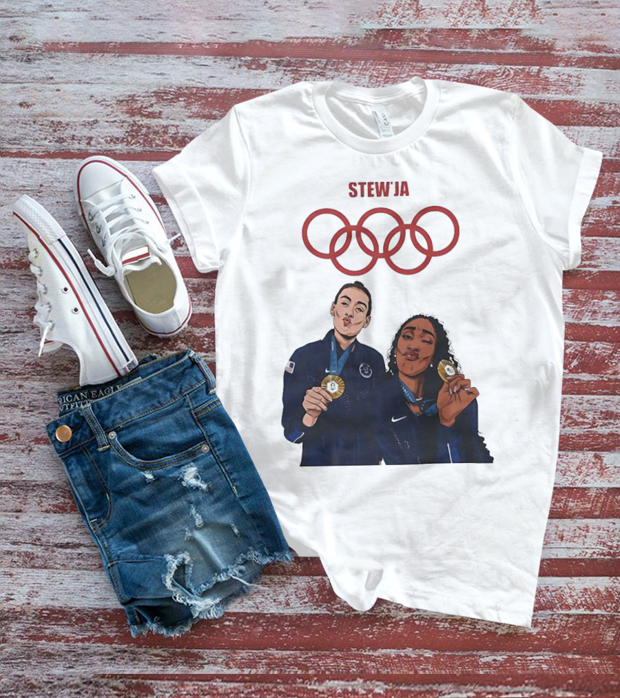 Stewja Olympic Rings A'Ja Wilson Breanna Stewart T-Shirt