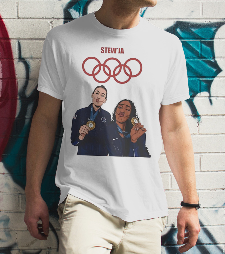 Stewja Olympic Rings A'Ja Wilson Breanna Stewart T-Shirt