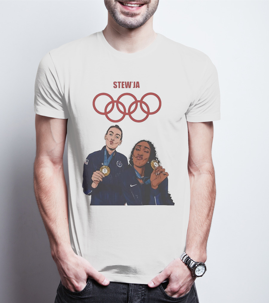Stewja Olympic Rings A'Ja Wilson Breanna Stewart T-Shirt