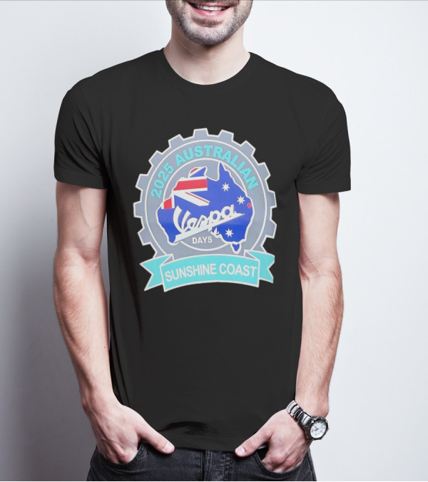 2025 Australian Sunshine Coast Vespa Days Australia Flag T-Shirt