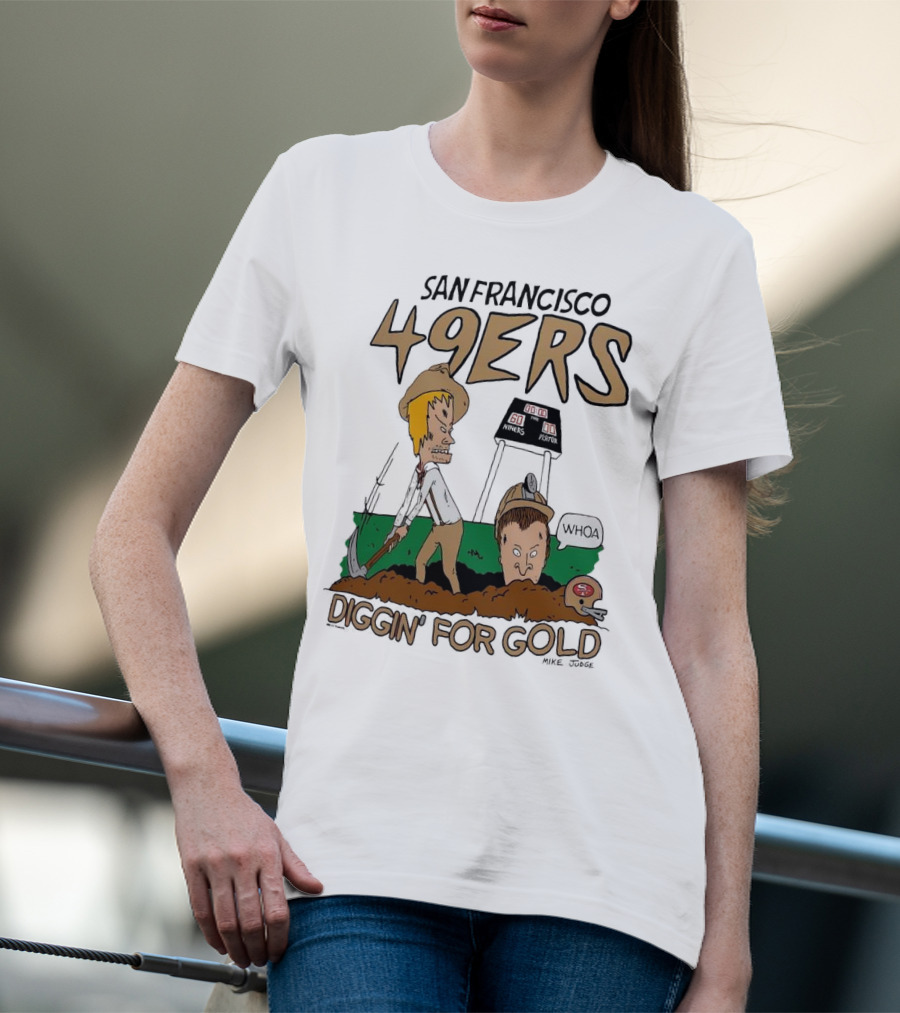 San Francisco 49ers Diggin' For Gold NFL X Beavis And Butt-Head T-Shirt