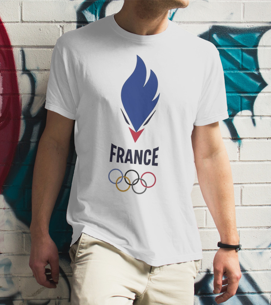 France Olympic Flame And Rings T-Shirt