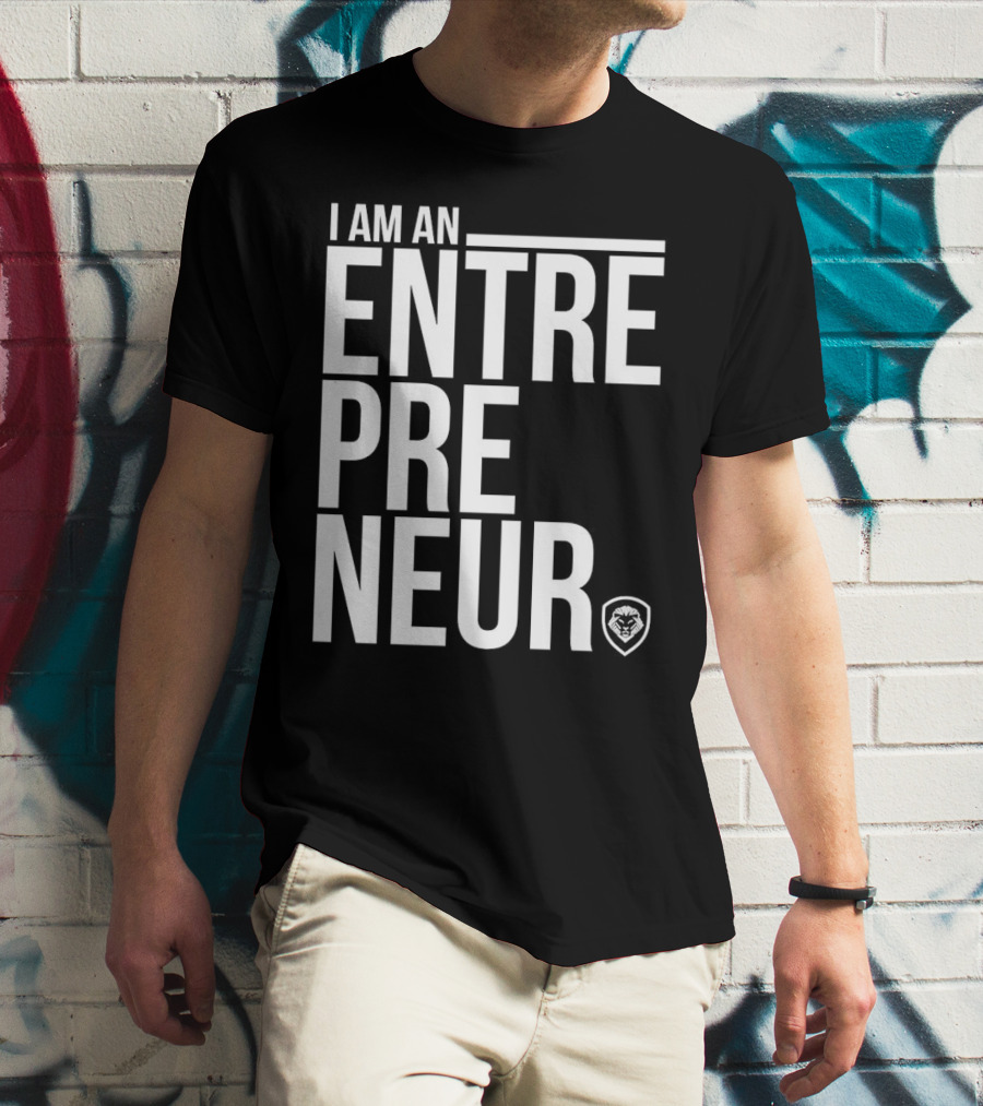 I Am An Entrepreneur Lion Shield Badge T-Shirt