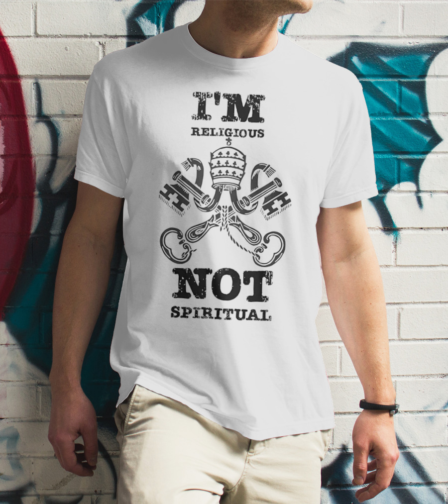 I'm Religious Not Spiritual Papal Tiara And Crossed Keys T-Shirt