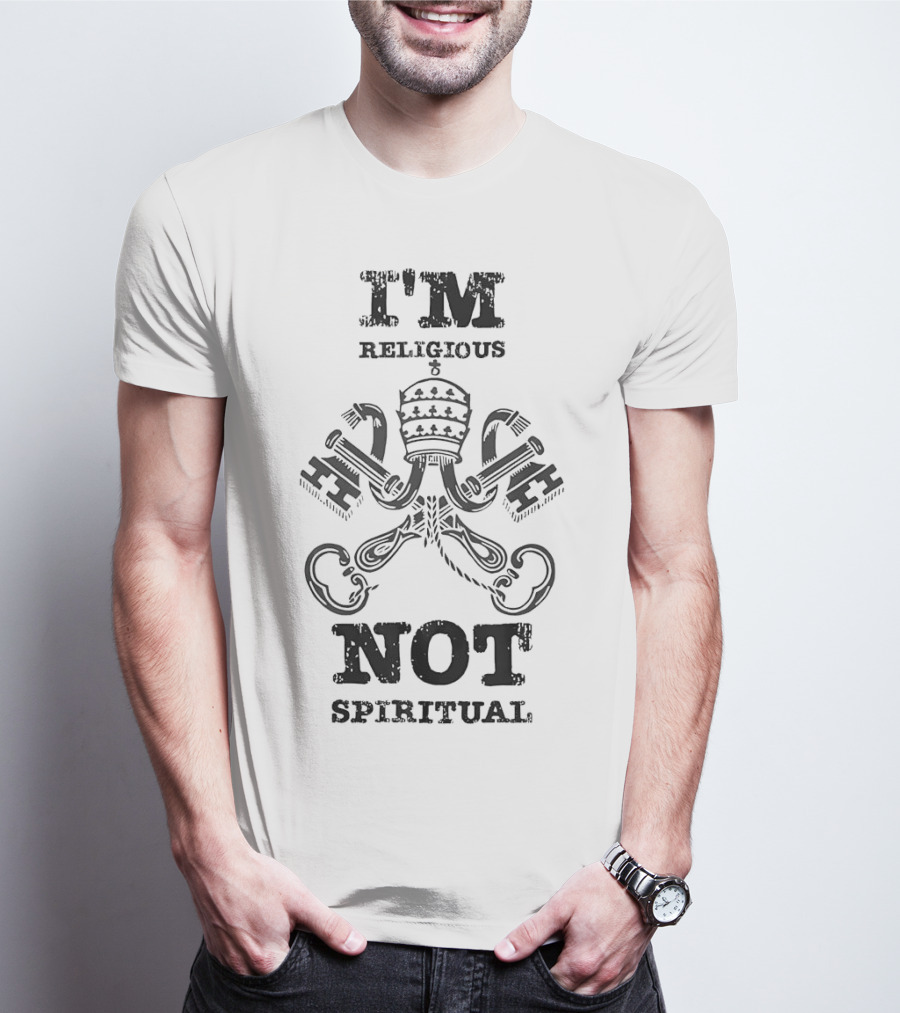 I'm Religious Not Spiritual Papal Tiara And Crossed Keys T-Shirt