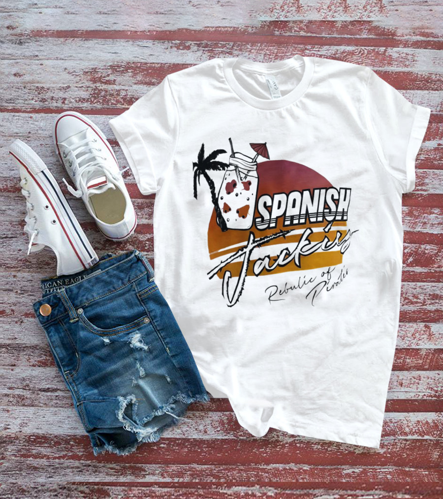 Spanish Jacking Republic Of Pirates Sunset Palm Tropical Drink T-Shirt