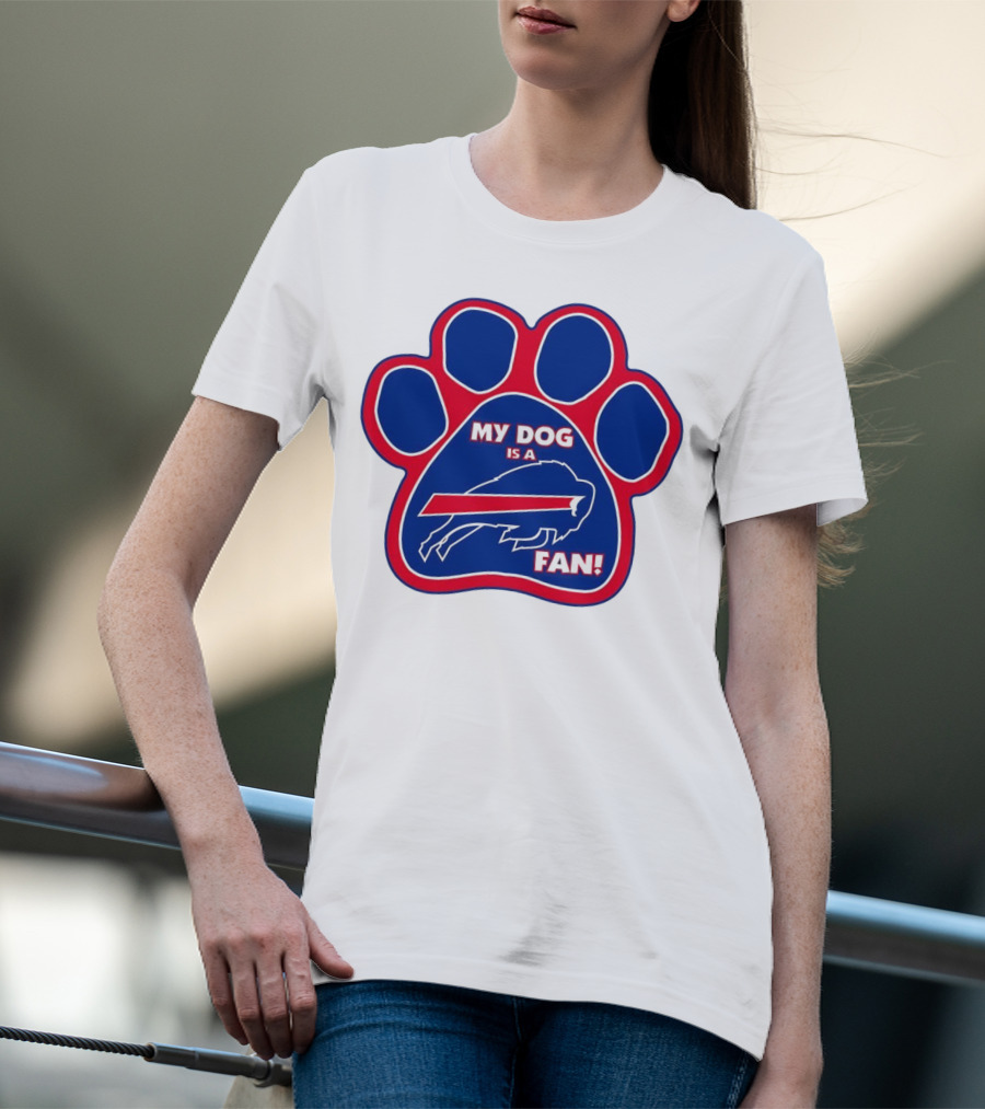Buffalo Bills My Dog Is A Fan Paw Prints T-Shirt