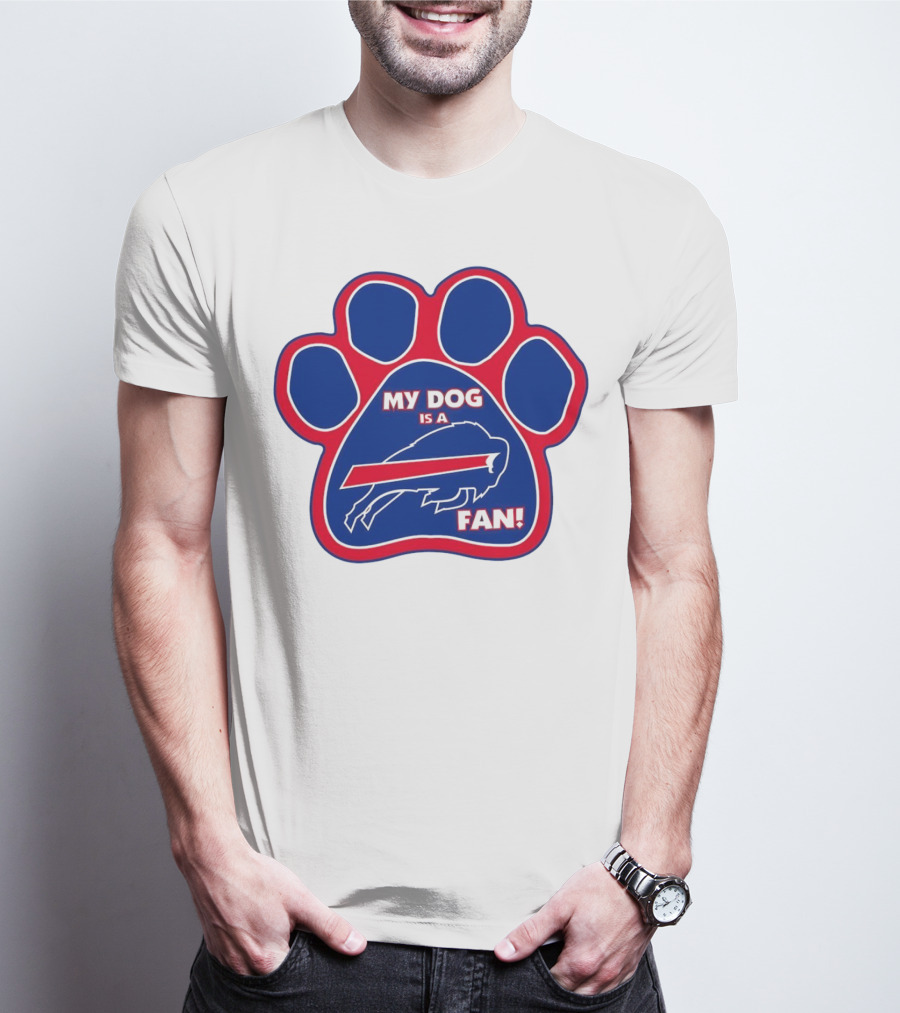 Buffalo Bills My Dog Is A Fan Paw Prints T-Shirt