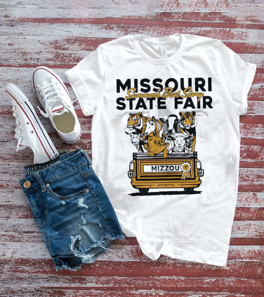 Mizzou Tigers Missouri State Fair Summer's Best Story Truck Bed Animals T-Shirt