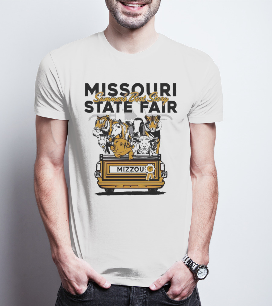 Mizzou Tigers Missouri State Fair Summer's Best Story Truck Bed Animals T-Shirt