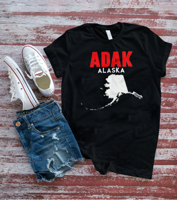 Adak Alaska State Map Travel USA Alaskan America T-Shirt