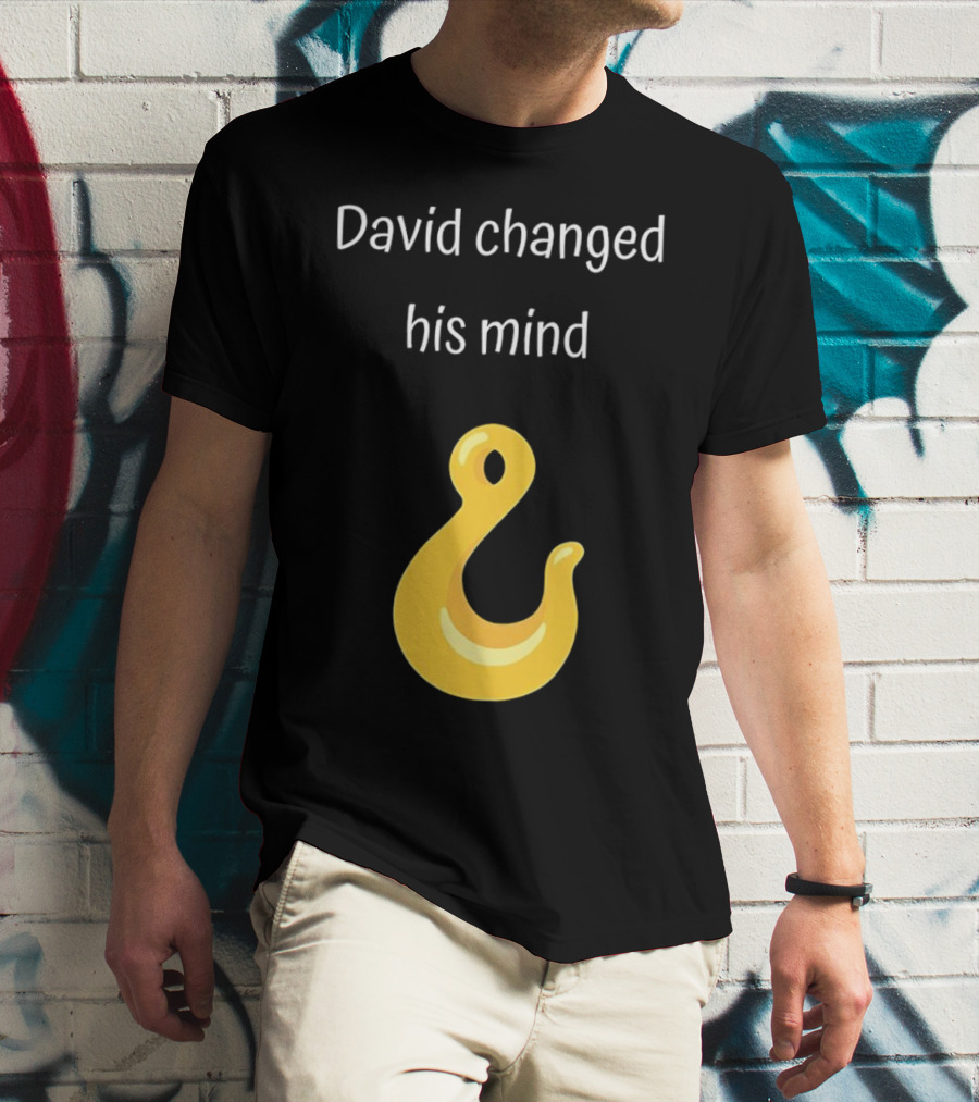 David Changed His Mind Hook Emoji Novelty Text T-Shirt