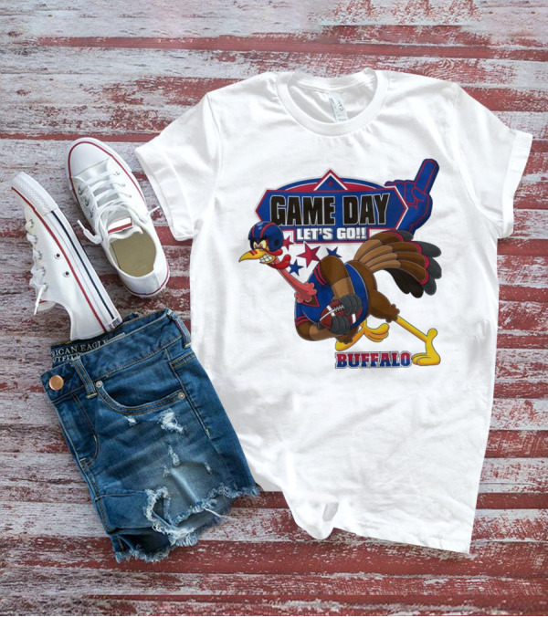 Game Day Let's Go Buffalo Football Turkey Mascot T-Shirt